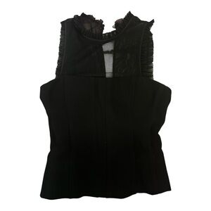 Cinq à Sept Black Sheer Detail Blouse